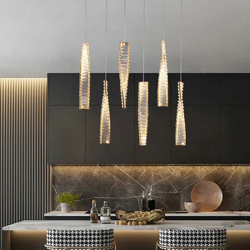 Afralia™ Crystal Chandelier LED Strip for Home Dining Room Decoration