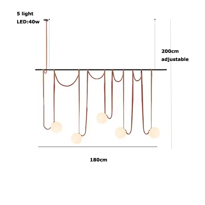 Afralia™ Brown Leather Glass Ball Pendant Lights for Dining Room Décor