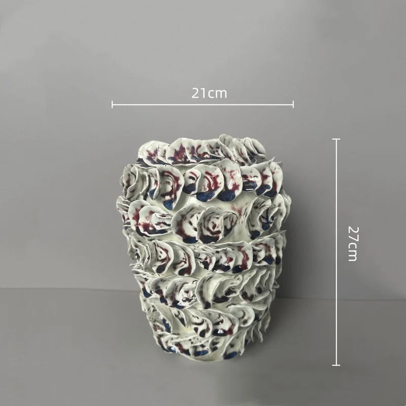 Afralia™ Ceramic Petal Butterfly Orchid Vase Home Decoration Accessory