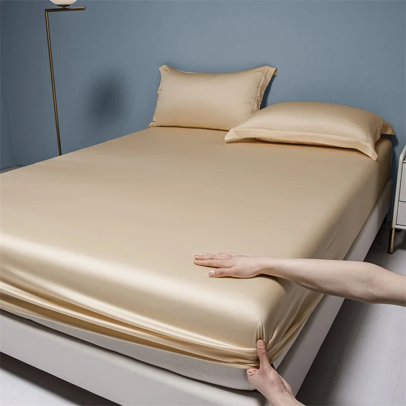 Afralia™ 1000TC Egyptian Cotton 10 Colors Fitted Sheet, King Queen Twin Sizes, Dark Gray