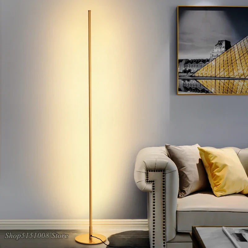 Afralia™ Nordic Minimalist LED Floor Lamp - Black Metal Standing Lamp for Living Room