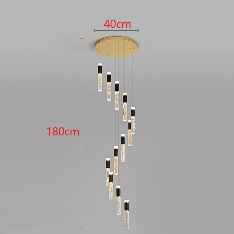 Afralia™ Modern LED Pendant Chandelier for Living Room Staircase Indoor Lighting