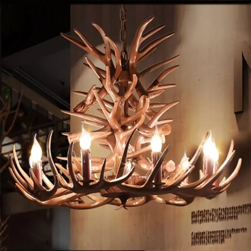 Afralia™ Antler Branch Ceiling Chandelier: Retro Industrial Style Lighting for Indoor Spaces