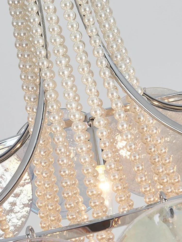 Afralia™ Pearl Chandelier: Modern Flower Shape Ceiling Light for Luxury Living & Dining Room Décor