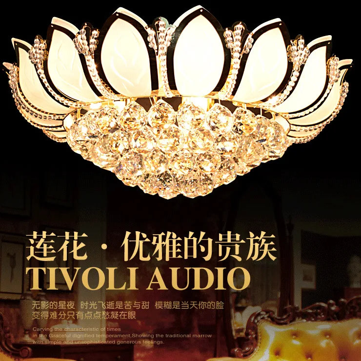 Afralia™ Crystal Ceiling Lights Golden K9 Luxury Lamps