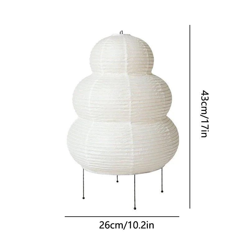 Afralia™ Noguchi Style White Rice Paper Table Lamp for Bedroom Living Room Study