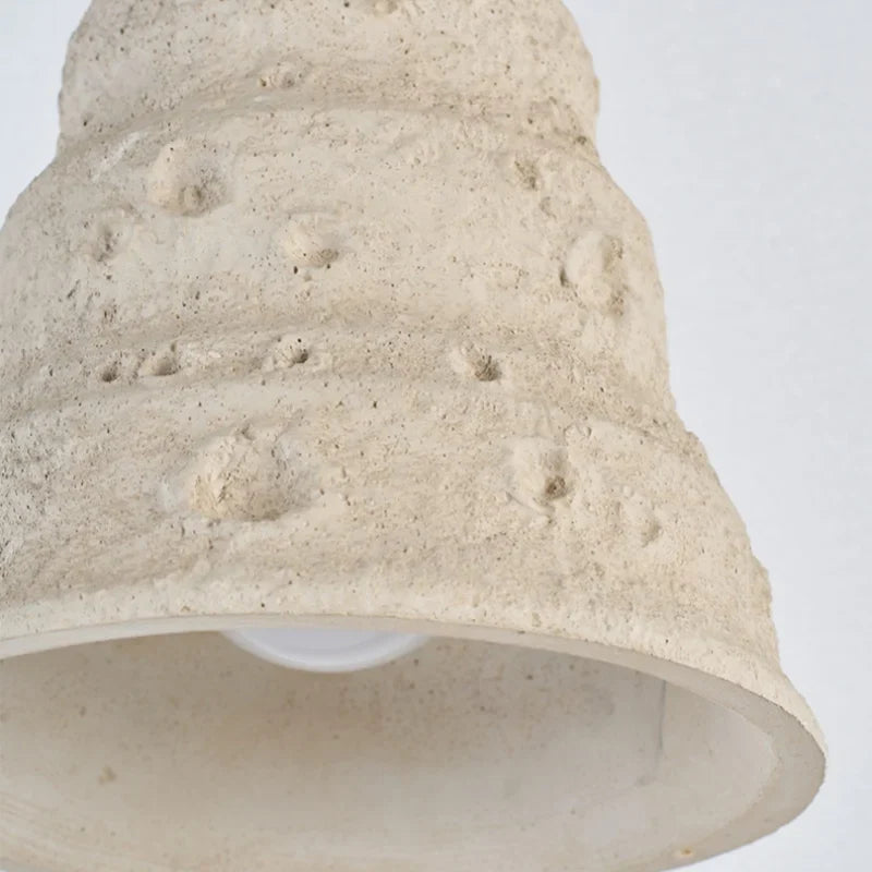 Afralia™ Japanese Style LED Pendant Lights Wood Canopy Cement Lampshade