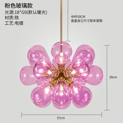 Afralia™ Glass Bubble Hanging Lamps Chandelier Modern Room Decor Ceiling Pendant Light