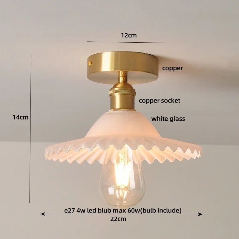 Afralia™ Smoke Gray Glass LED Ceiling Light - Modern Nordic Style