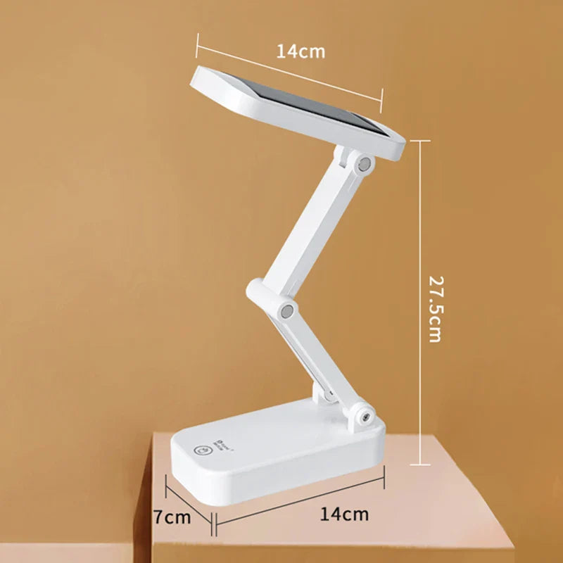 Afralia™ Foldable Solar Desk Lamp USB Rechargeable Reading Light