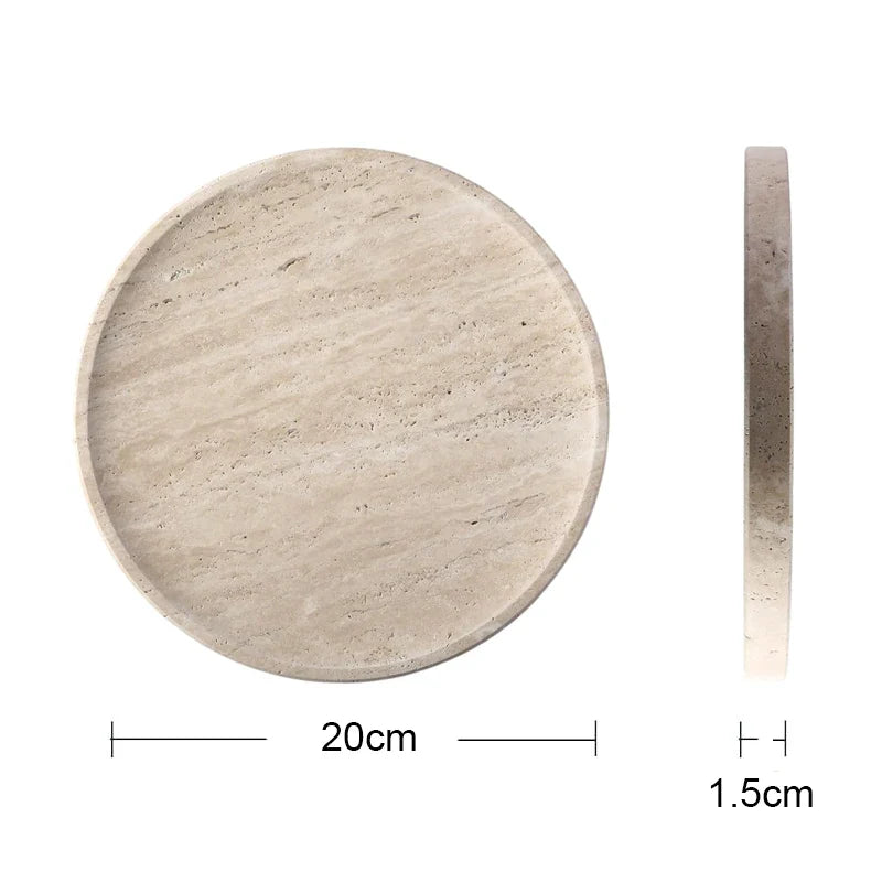 Afralia™ Travertine Vanity Tray for Bathroom and Kitchen Décor