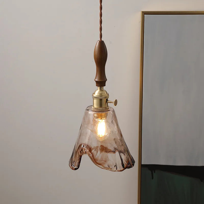 Afralia™ Nordic LED Pendant Lamps, Copper Glass Hanging Lights for Home Decor
