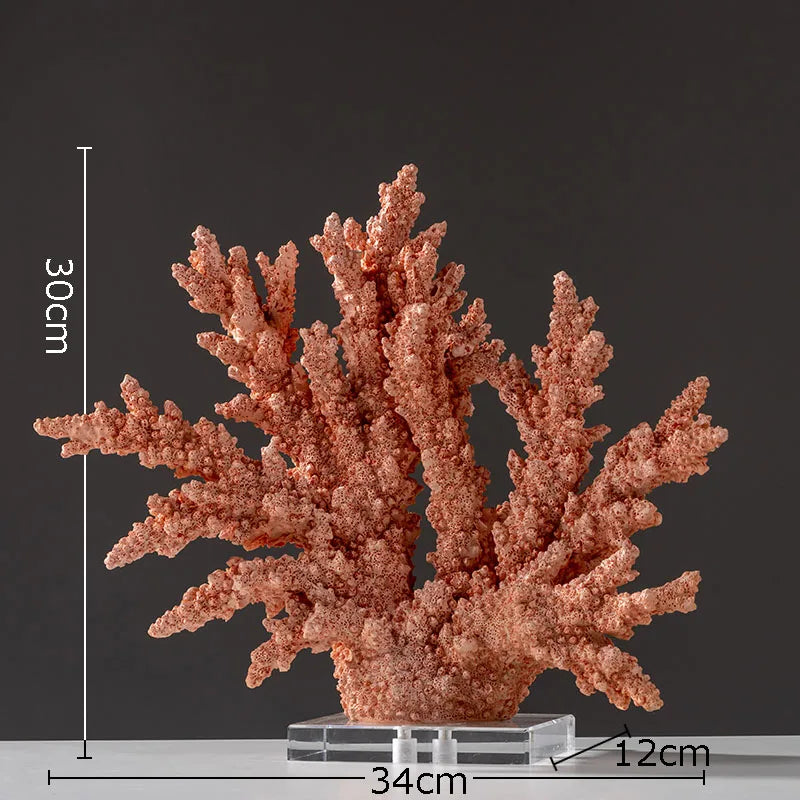 Afralia™ Coral Resin Statue Desk Decoration Modern Home Decor Ornaments