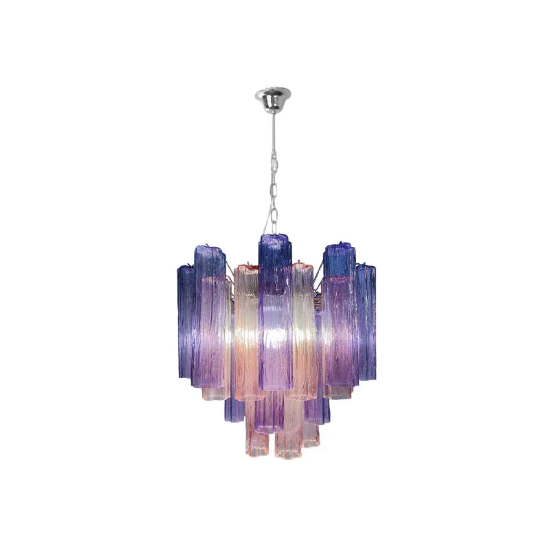 Afralia™ Purple Plum Glass LED Chandelier for Dining Room Ceiling Lighting