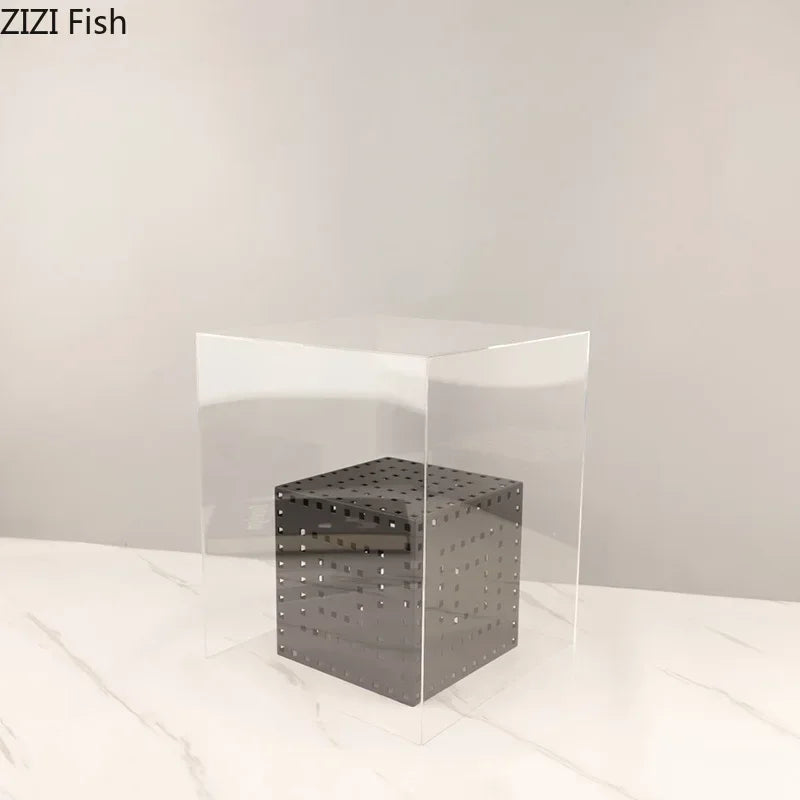 Afralia™ Minimalist Black Hollow Cube Desk Decoration Geometry Artwork Aesthetic Decor