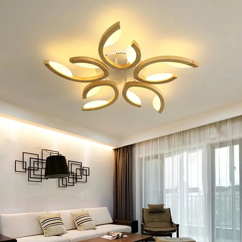 Afralia™ Wooden LED Ceiling Lamp for Bedroom and Living Room Decor