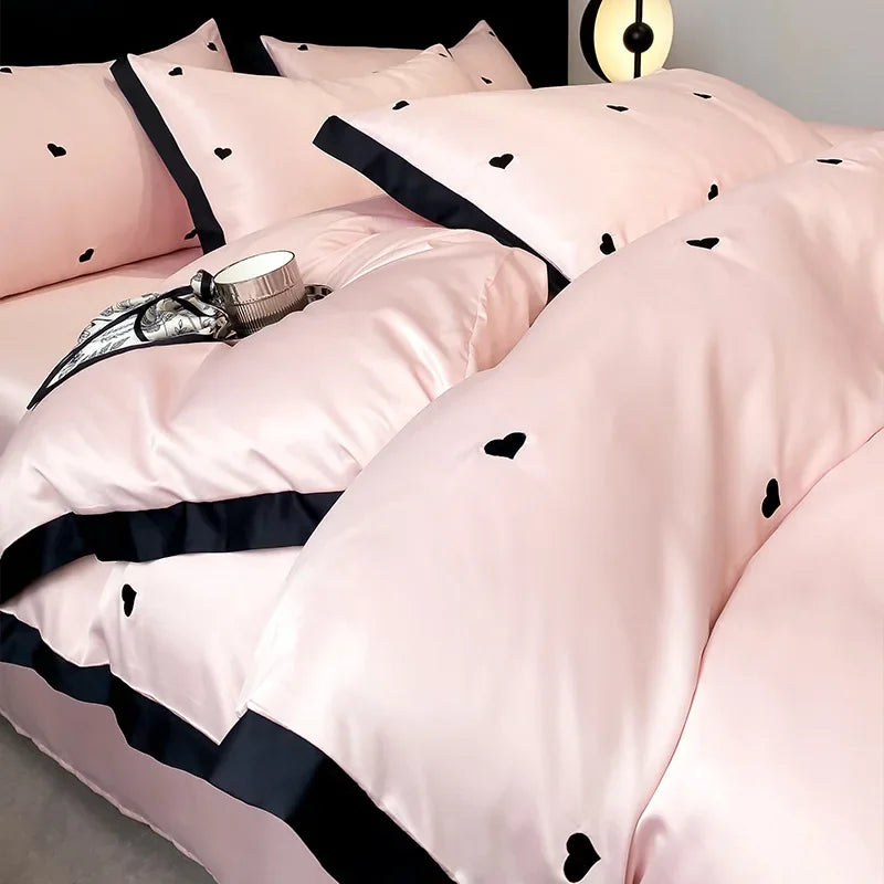 Afralia™ Lace Embroidered Cooling Comforter Cover Set - Silky Cozy Bedding Sets