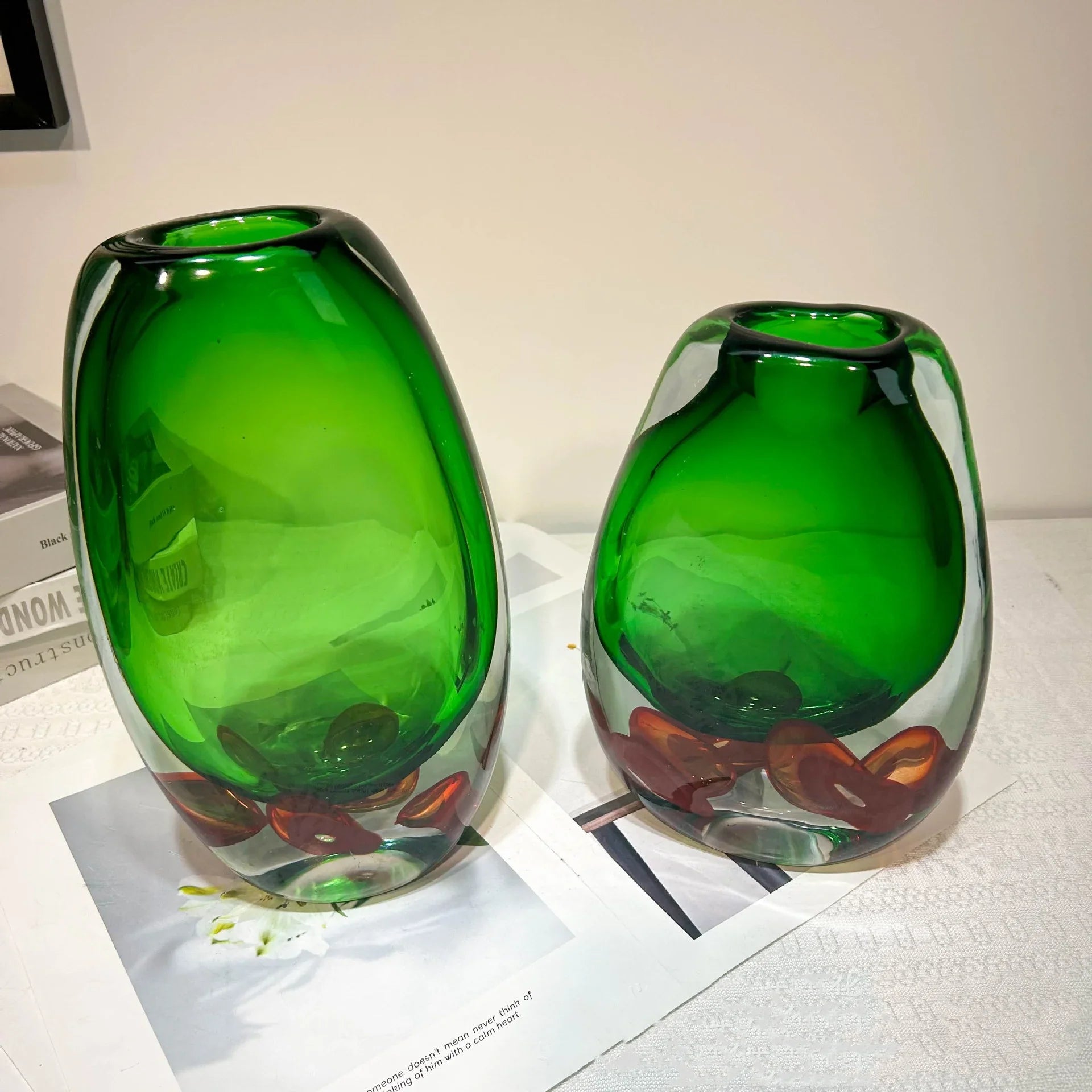 Afralia™ Clear Fruit Tray Vase: Double Color Transparent Terrarium for Home Decor