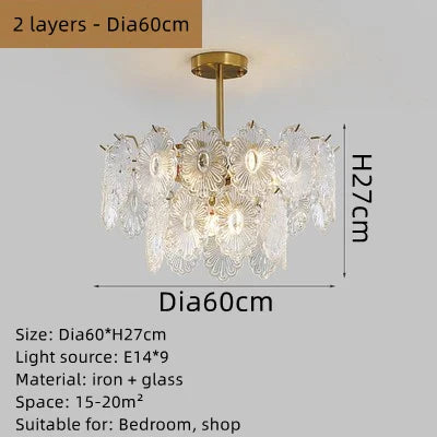 Afralia™ Elegant Glass Chandelier with LED Lights for Home Décor