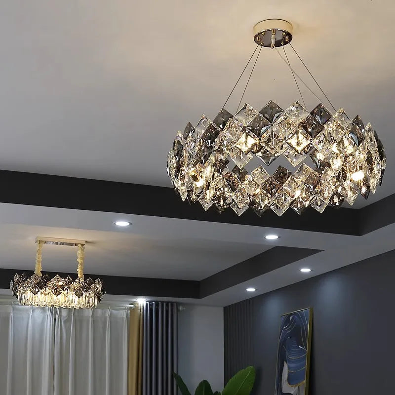 Afralia™ Crystal Chandelier for Living & Dining Room, Luxury Ceiling Light Fixture