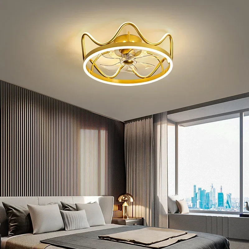 Afralia™ Nordic Ceiling Fan Light with Remote Control for Bedroom and Dining Room