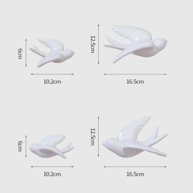 Afralia™ Swallow Ceramic Wall Decor Handicrafts: Stylish 3D Bird Background Room Accessories