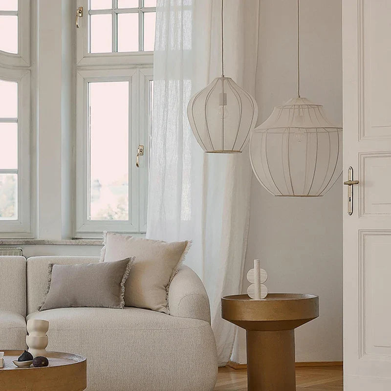 Afralia™ Nordic Fabric LED Chandelier for Home Decor and Ambient Lighting