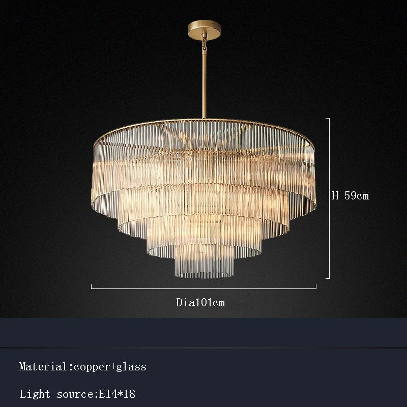 Afralia™ Brass and Glass Art Deco Chandelier - Nordic Style Luxury Ceiling Lamp