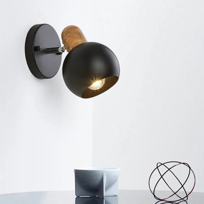 Afralia™ Nordic Wooden Wall Lamp: Enhance Your Interior with Adjustable LED Lighting