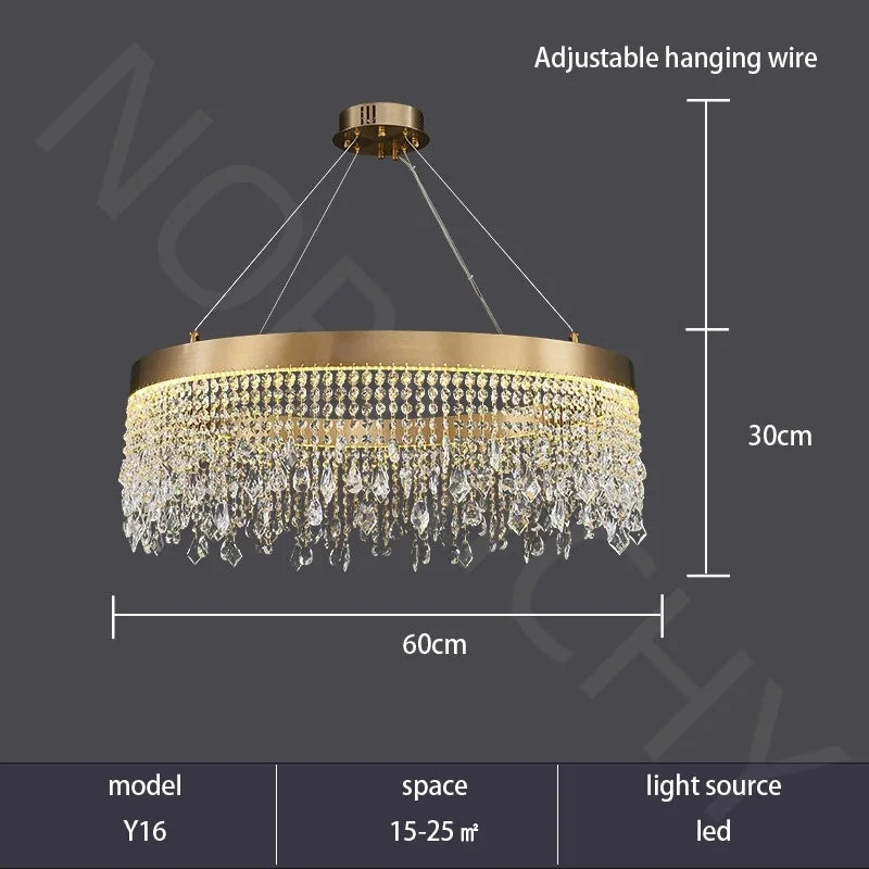 Afralia™ Crystal Chandelier Ring Pendant Light for Living Room, Dining Room, Kitchen