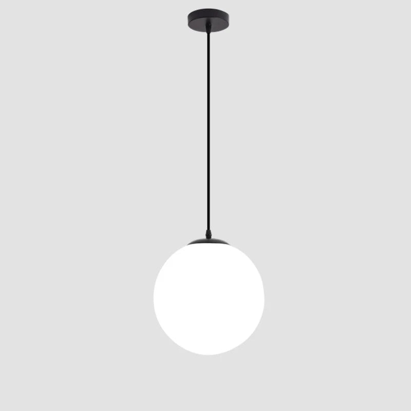 Afralia™ Nordic Glass Ball Pendant Light Modern White Restaurant Hanging Lamps Bedroom LED