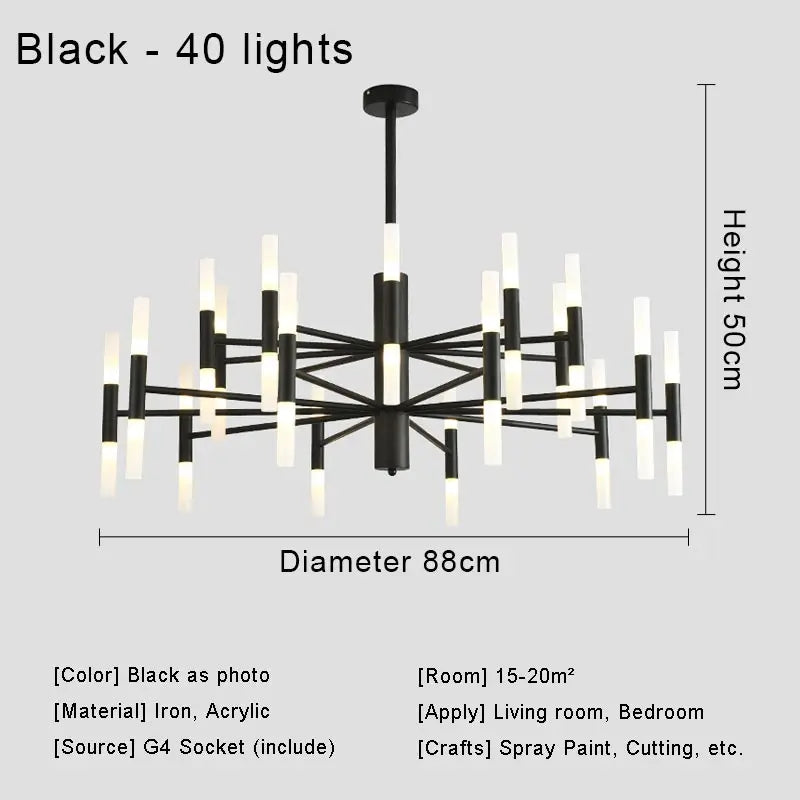 Afralia™ Nordic Design Living Room Chandelier LED Light Fixture for Kitchen Bedroom Dining Decor