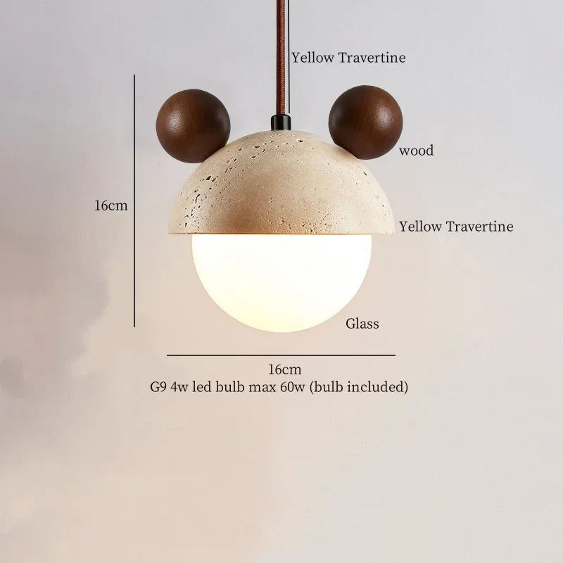 Afralia™ LED Pendant Light Yellow Travertine Modern Hanging Lampara