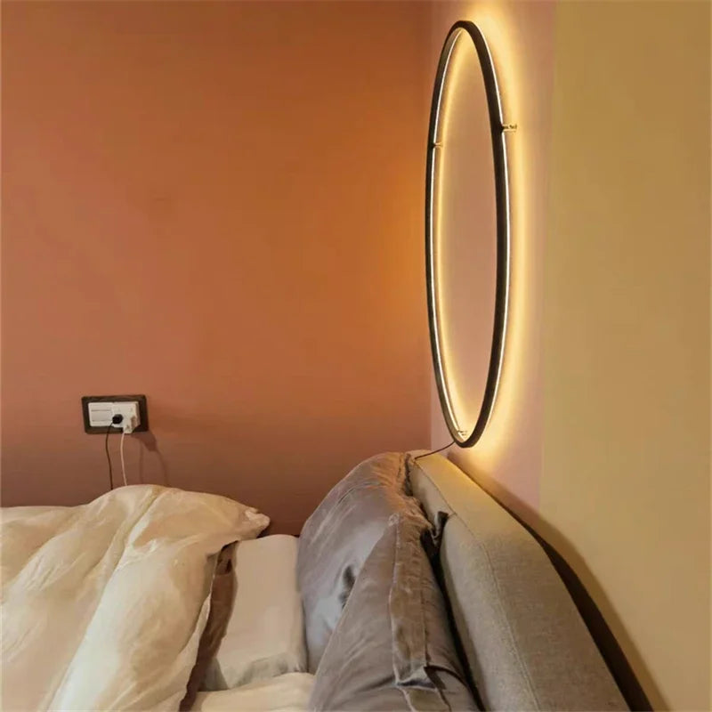 Afralia™ Designer Ring LED Wall Light: Minimalist Nordic Decor Lamp for Living Room Atmosphere.