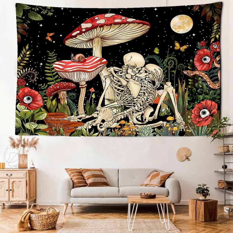 Afralia™ Psychedelic Witchcraft Tapestry Wall Hanging for Aesthetic Hippie Room Decor