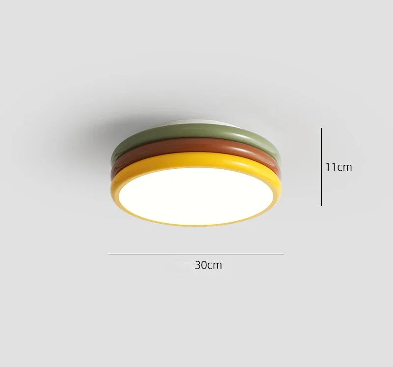 Afralia™ Color Stack Ceiling Lamp for Bedroom Kids Room LED Round Light