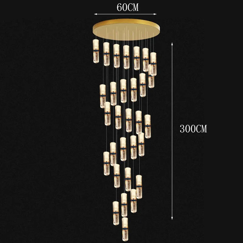 Afralia™ Modern Stair Chandelier Pendant Light LED Ceiling Lamp for Living Room