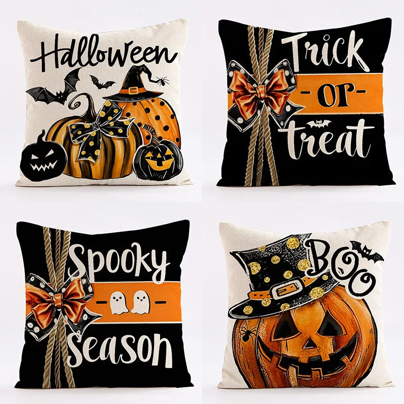 Halloween Pumpkin Witch Pillow Case Set for Home Sofa Decoration by Afralia™