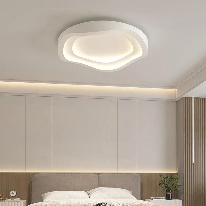 Afralia™ Smart LED Ceiling Lamp: Modern White Chandelier Ring Square Indoor Lighting