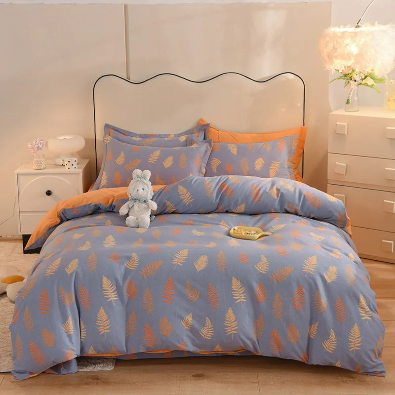 Afralia™ Cotton Thickened Bedding Set - Single/Double Size, High Quality, Warm & Soft.