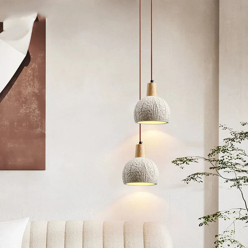 Afralia™ Cement Chandelier LED Pendant Lamp for Bedroom, Dining Room, Hallway