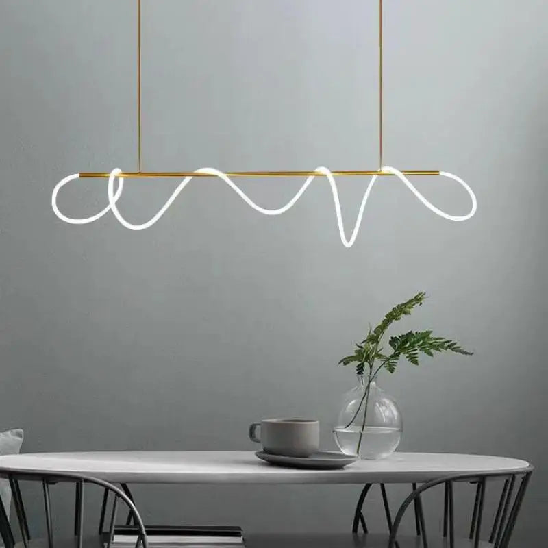 Afralia™ LED Long Hose Chandelier for Dining Room Kitchen Bar Pendant Lamp