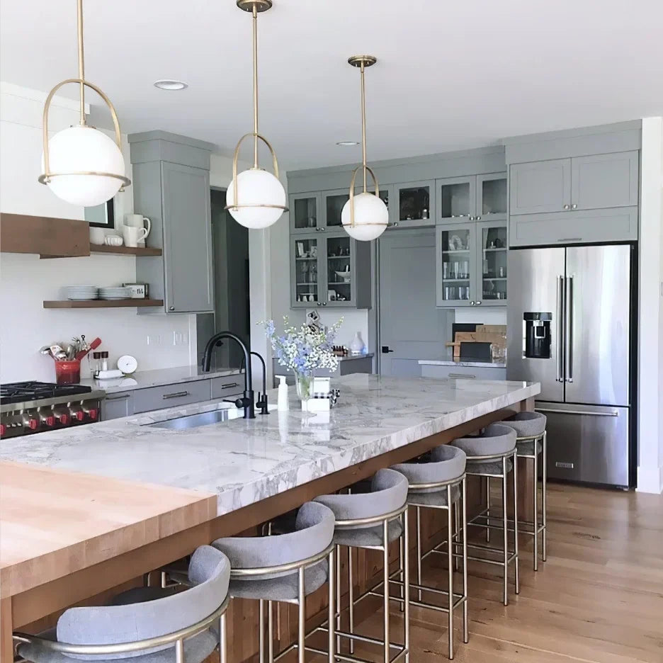 Afralia™ Glass Ball Suspension Ceiling Light for Living Room