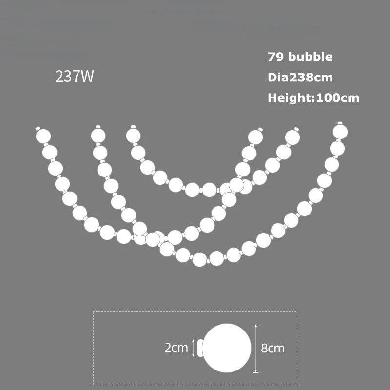 Afralia™ White Bubble Art Line Pendant Lighting for Home Decoration