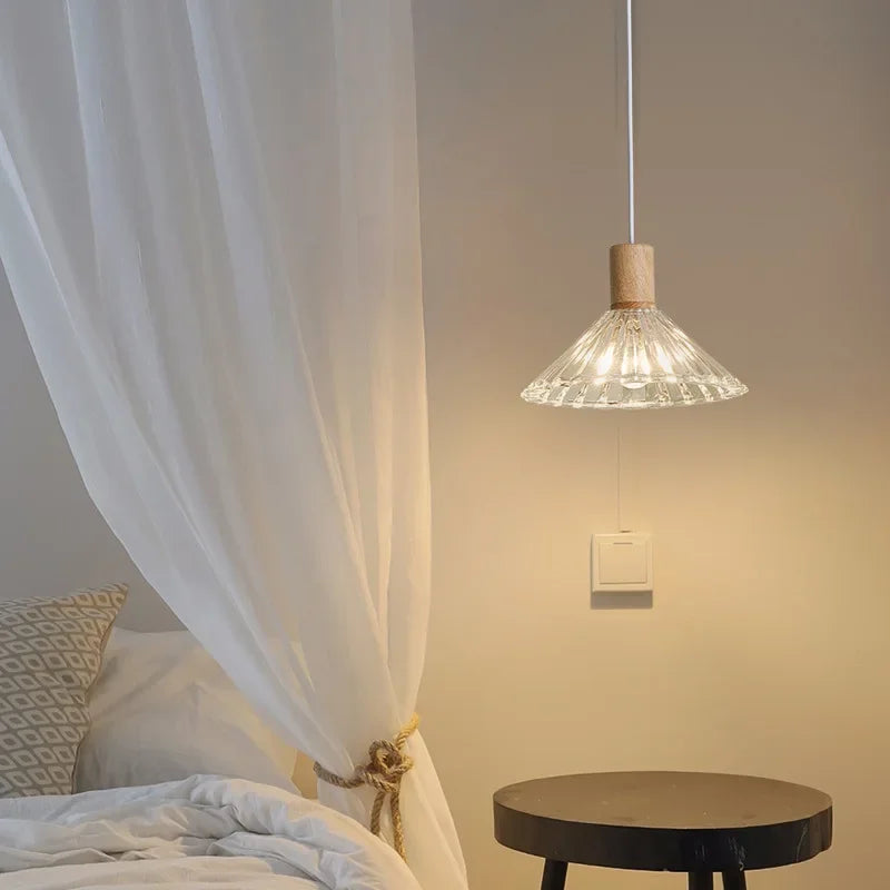 Afralia™ Retro Glass Pendant Lamp for Bedroom, Study, Living Room, Dining Table Decor