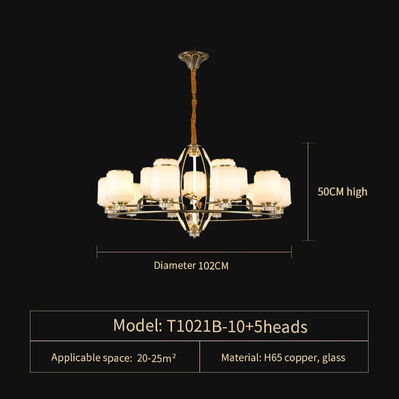 Afralia™ Luxe Jade Chandelier for Living Room and Villa Hall
