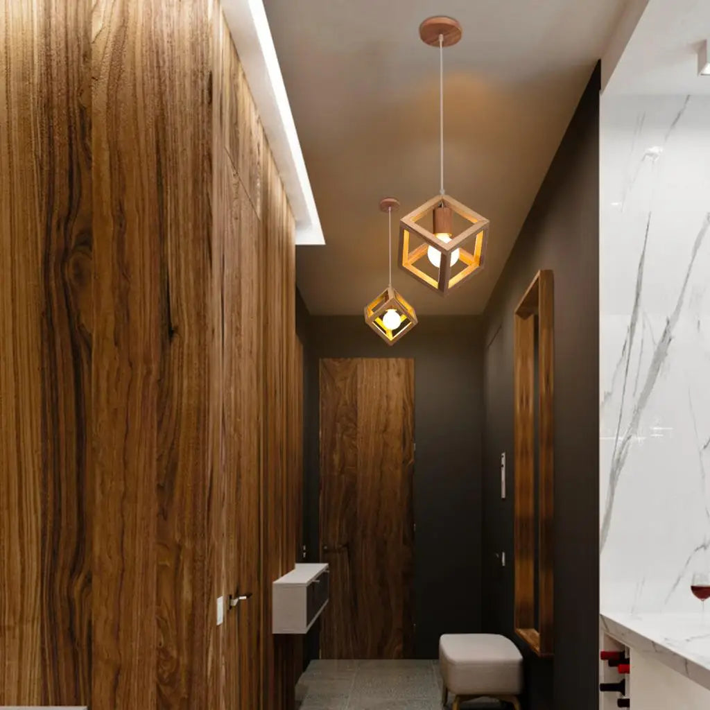 Afralia™ Wood Pendant Lights for Dining Room Kitchen LED Lighting