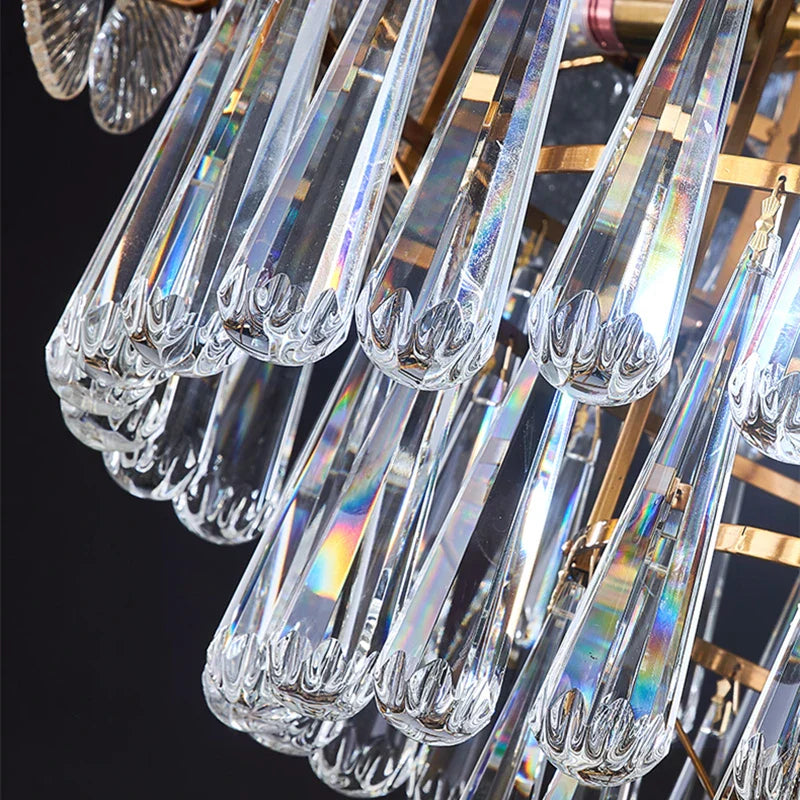 Afralia™ Modern Crystal LED Ceiling Chandelier for Home, Restaurant, Hotel