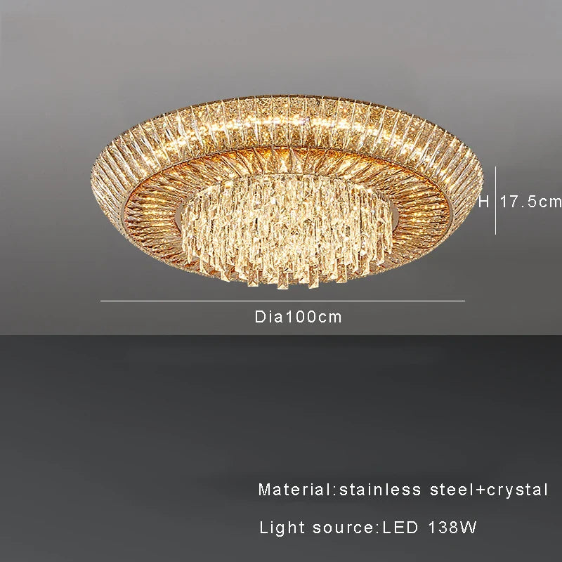 Afralia™ Amber Crystal Ceiling Chandelier: Luxe LED Home Decor Light Fixture