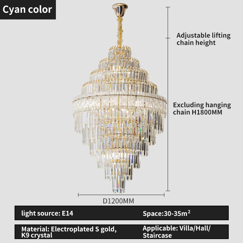 Afralia™ Crystal Chandelier: Luxury Living Room Lamp, Modern Design, Elegant Lighting Option
